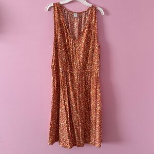 Old Navy Red and Orange Sleeveless Mini Dress